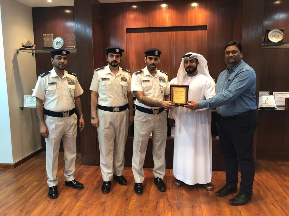 Appreciation award from Abu Dhabi Police, UAE for Incident-Free Waste Operations