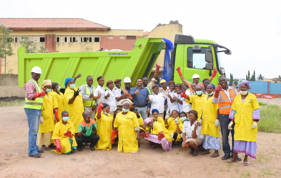 Waste Collection & Transportation crew at Lagos, Nigeria